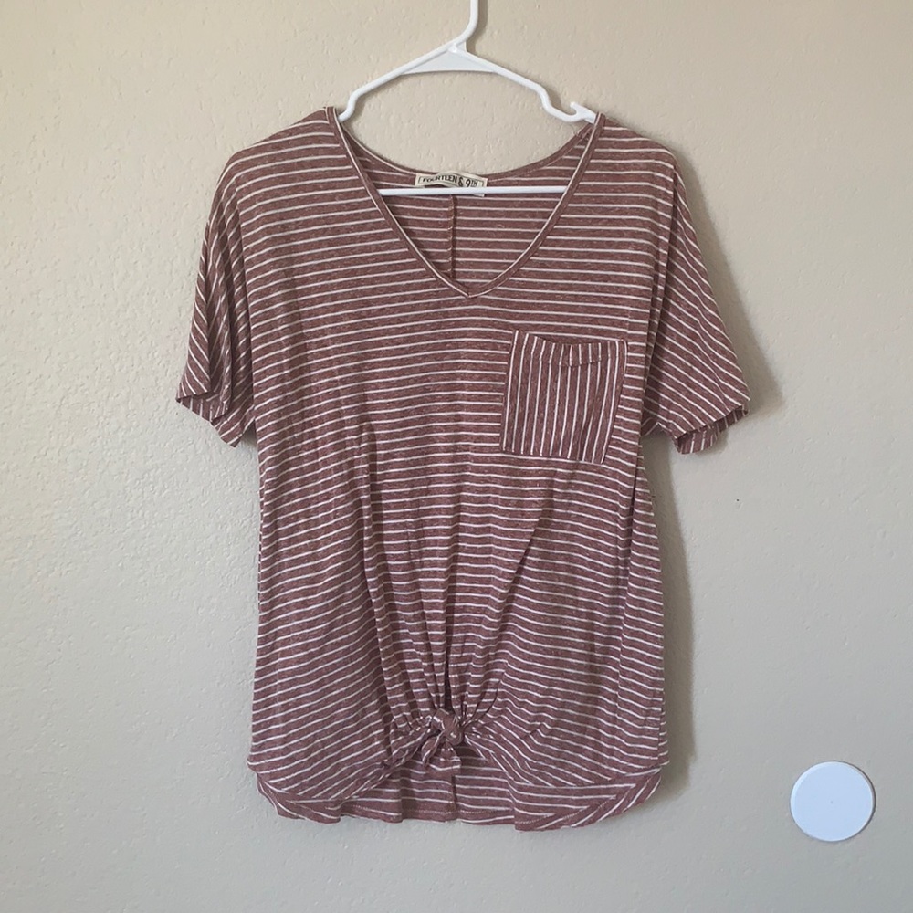 Front Tie Stripe Tee